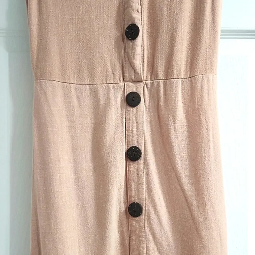 Monteau Sleeveless Ruffle Hem Dress in - Peach Color